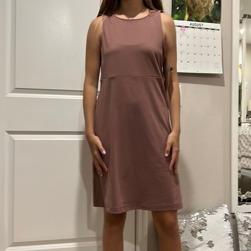 Purple midi dress